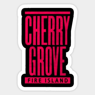 Cherry Grove Hot Red Text Sticker